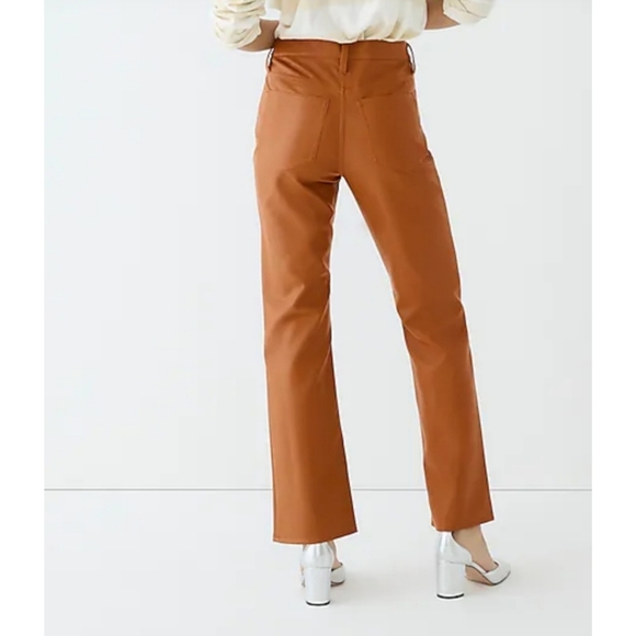 33. J.Crew High-rise slim demi-boot pant in faux leather - Picture 3 of 11